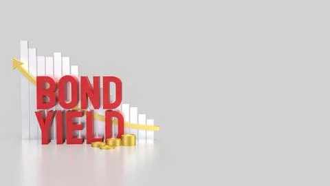The Bond Yield and chart for Business concept 3d Rendering. Stock Illustration