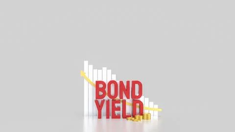 The Bond Yield and chart for Business concept 3d Rendering. Stock Illustration