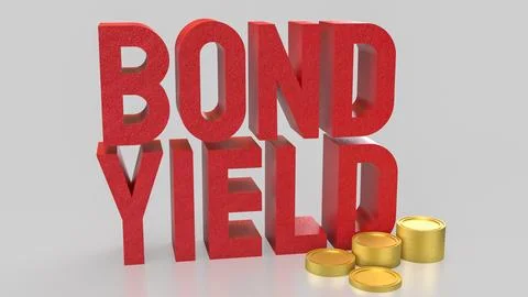 The Bond Yield and chart for Business concept 3d Rendering. Stock Illustration