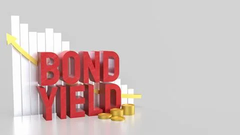 The Bond Yield and chart for Business concept 3d Rendering. Stock Illustration