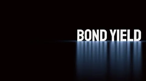 Bond yield text glow in the dark for business concept 3d rendering Stock Illustration