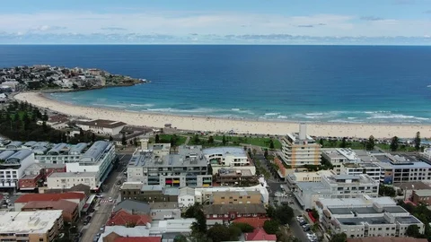 Bondi Beach 4K Drone Stock Footage 105004436