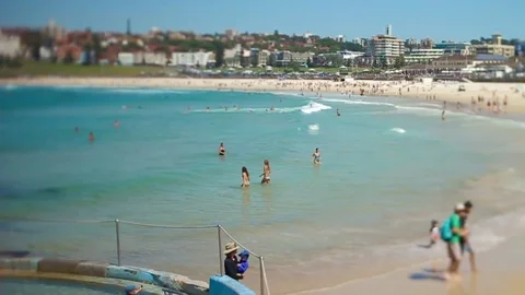 Bondi Beach Bathers Stock Footage 74655077