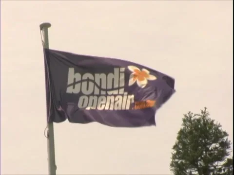 Bondi Beach Flag Stock Footage 1199795