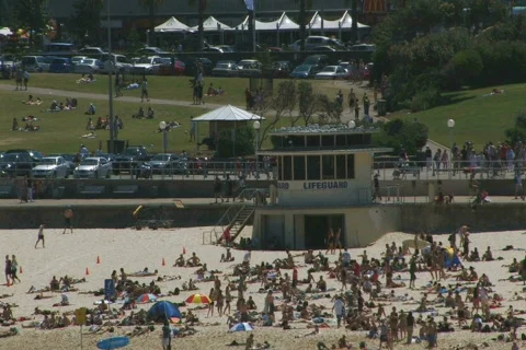 Bondi Beach Lifeguard SD NTSC Stock Footage 389747