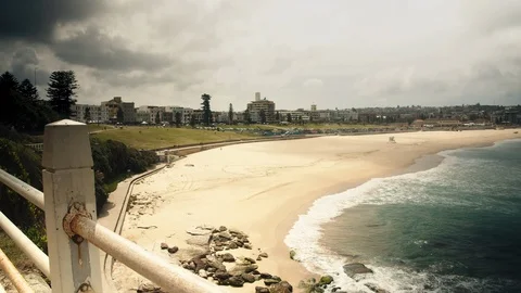 Bondi Beach - Motion Timelapse - Emptied from Coronavirus Stock Footage