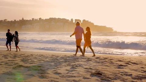 Bondi beach at sunset Stock Footage 119752884