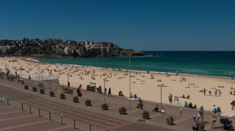 Bondi Beach Time lapse - summers Day Stock Footage 68686533