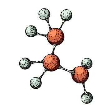 Bonding molecule atom sketch hand drawn vector Stock Illustration