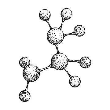 Bonding molecule atom sketch hand drawn vector Stock Illustration