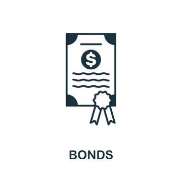 Bonds icon. Creative element design from stock market icons collection. Pixel Stock Illustration