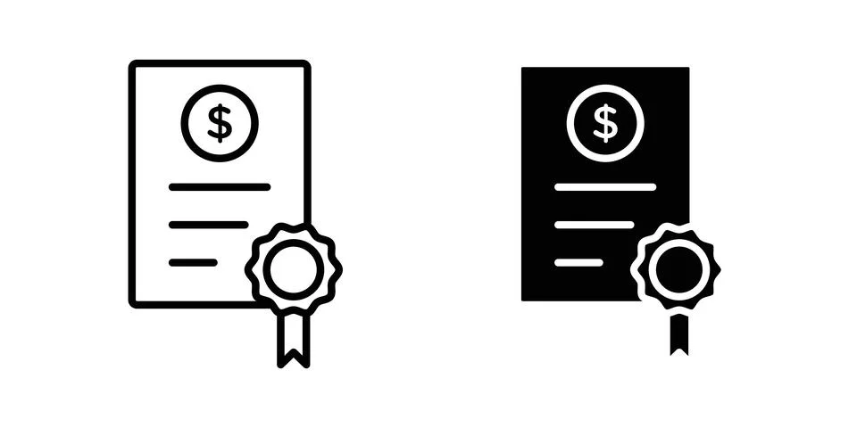 Bonds icon vector template set in black Stock Illustration