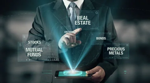 Bonds investment Success Concept Businessman using digital tablet technology Stock Footage