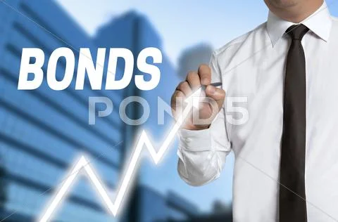 Bonds trader draws market price on touchscreen Stock Photos