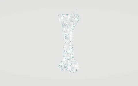 Bone with biology structure lines, 3d rendering. Stock Illustration