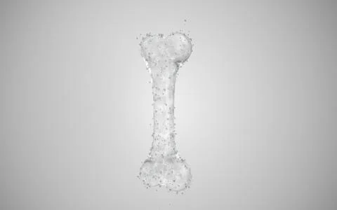 Bone with biology structure lines, 3d rendering. Stock Illustration