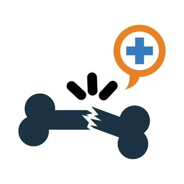 Bone, break down, medical, plus, broken bone icon Stock Illustration