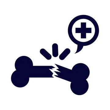 Bone, break down, medical, plus, broken bone icon Stock Illustration
