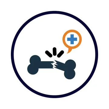 Bone, break down, medical, plus, broken bone icon Stock Illustration