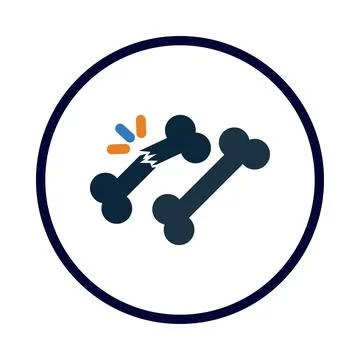 Bone, break down, medical, plus, broken bone icon Stock Illustration