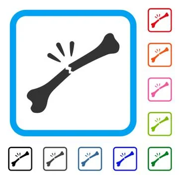 Bone Break Framed Icon Stock Illustration