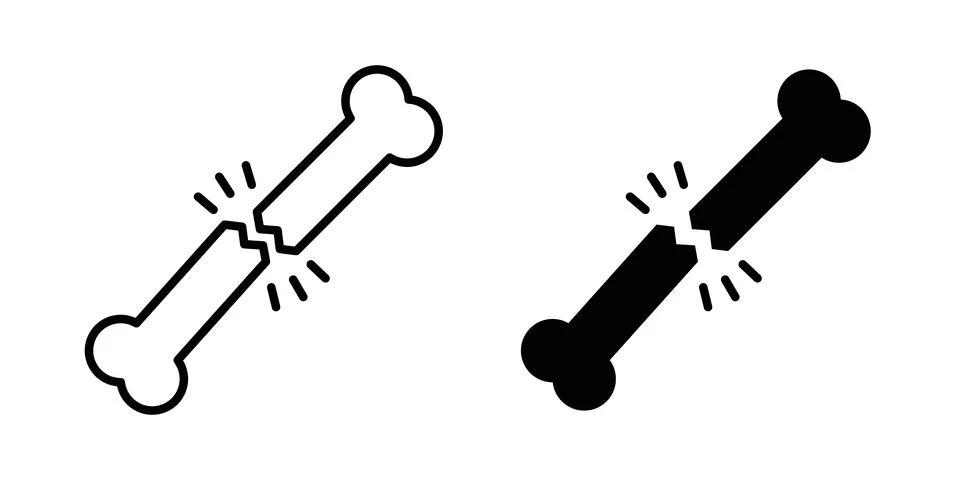 Bone break icon symbol. Flat and Stroke Vector illustration Stockillustratie