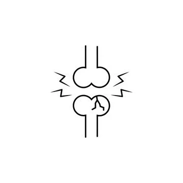 Bone broken anatomy icon. Simple line, outline vector of human skeleton icons Stock Illustration