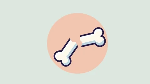 Bone Broken Icon Animation with visible Fracture in the middle of Bone. ani.. Stock Footage 304775069