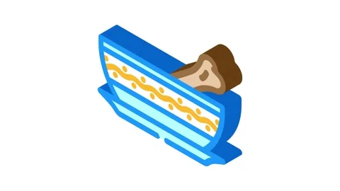 Bone broth cup meal drink isometric icon animation Stock Footage 327278909