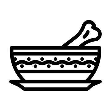 Bone broth cup meal drink line icon vector illustration Stock Illustration