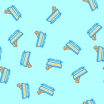 Bone broth cup meal drink vector seamless pattern Illustrazione stock