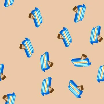 Bone broth cup meal drink isometric icon seamless pattern Illustrazione stock