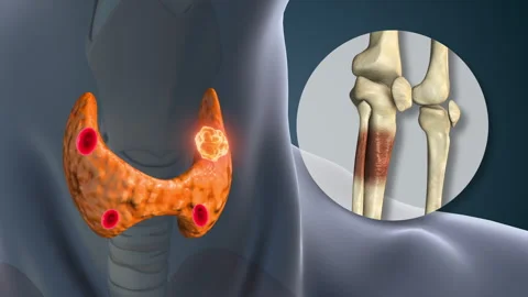 Bone Calcium Loss Triggered By Hyperparathyroidism Condition Stock Footage 317535708