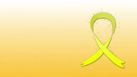 Bone Cancer Sarcoma Bladder Awareness Yellow Ribbon 4K Animated Background Stock Footage 161745079