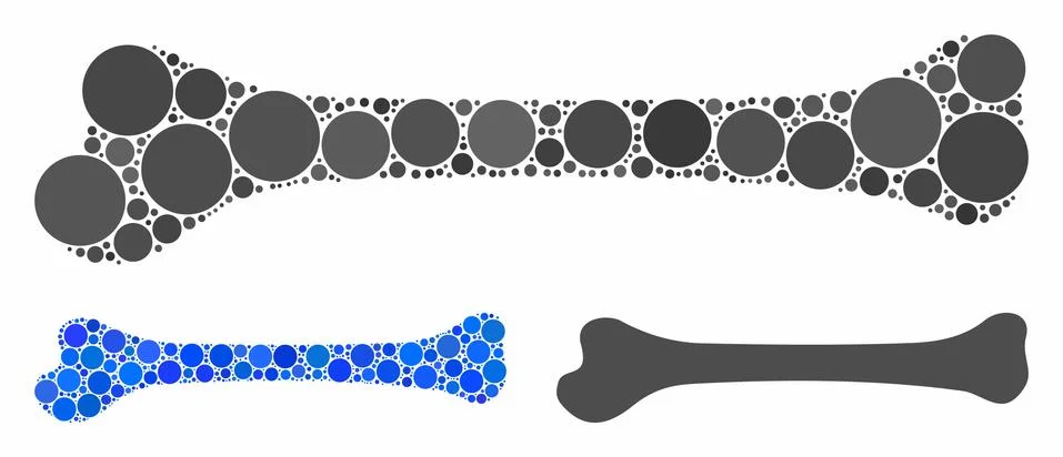 Bone Composition Icon of Round Dots Stock Illustration