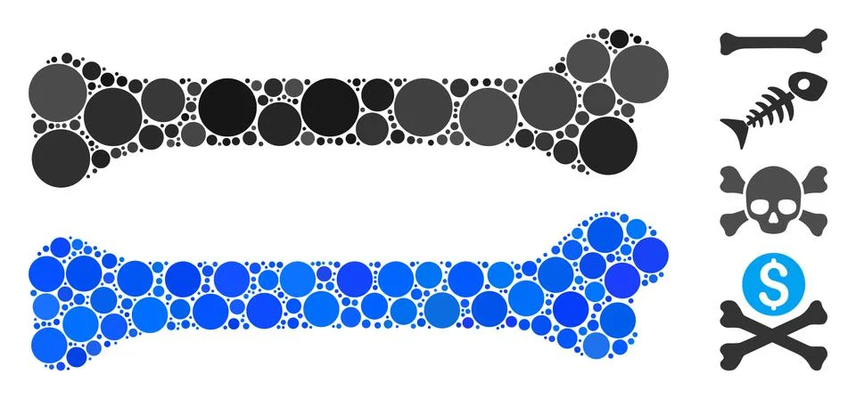 Bone Composition Icon of Round Dots Stock Illustration