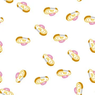 Bone conduction hearing aid isometric icon seamless pattern Illustrazione stock