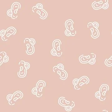 Bone conduction hearing aid line vector seamless pattern Illustrazione stock