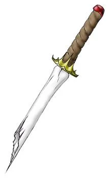 Bone dagger drawn in pencil. Pencil drawing on paper. Surrealism fictional ab Stock Illustration