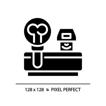 Bone densitometer pixel perfect black glyph icon Stock Illustration