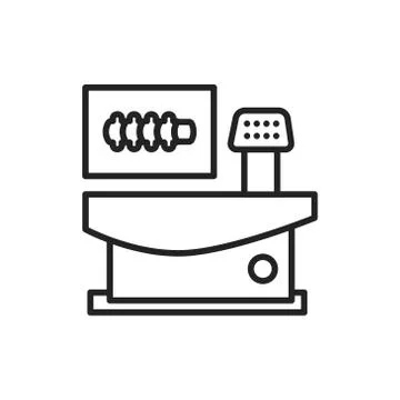 Bone densitometry black line icon. Medical device. Stock Illustration