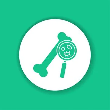 Bone densitometry color glyph icon. Medical and scientific concept. Stock Illustration