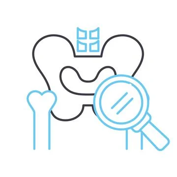 Bone densitometry line icon, outline symbol, vector illustration, concept sign Stock Illustration