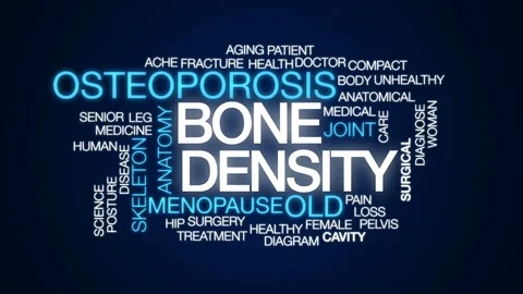 Bone density animated word cloud, text design animation. Stock Footage 77955158