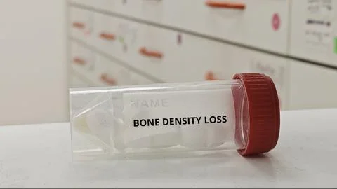 BONE DENSITY LOSS tablets for slow bone resorption and improve bone strength Stock Photos