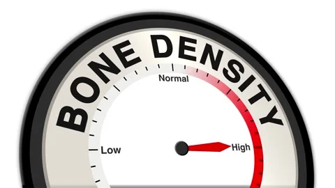 Bone Density Text or Word Level Low Normal High - Barometer or Tachometer Stock Footage 308371602
