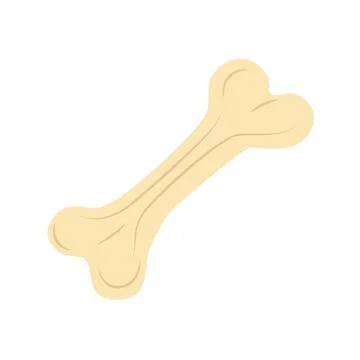 Bone for dog. Bone. Big bone. Dog delicacy. Cartoon, flat, vector Stock Illustration