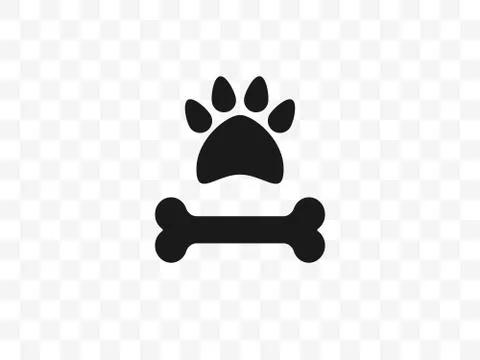 Bone, dog, paw icon. Vector illustration. Stock Illustration