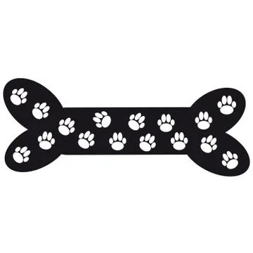 Bone dog with paws on white background. Stock Illustration