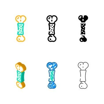 Bone dog pet pack toy color icon vector Stockillustratie